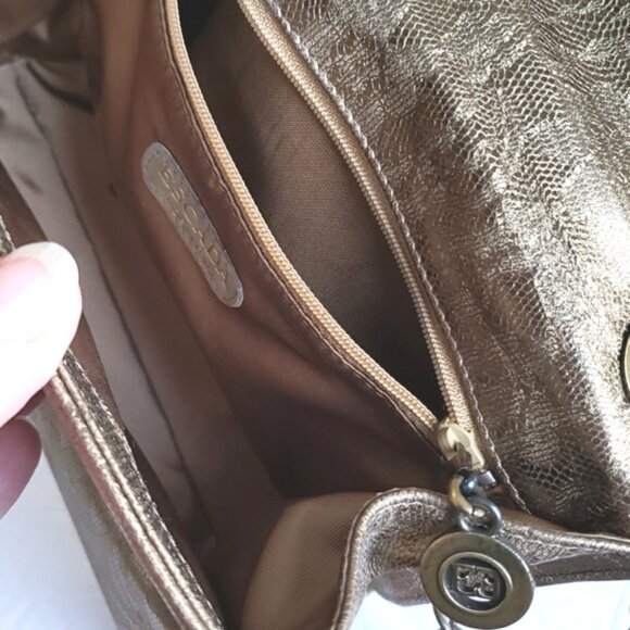 Escada Gold Python Snakeskin Lace Crossbody Bag / Luxury Handbag - Picture 10 of 16